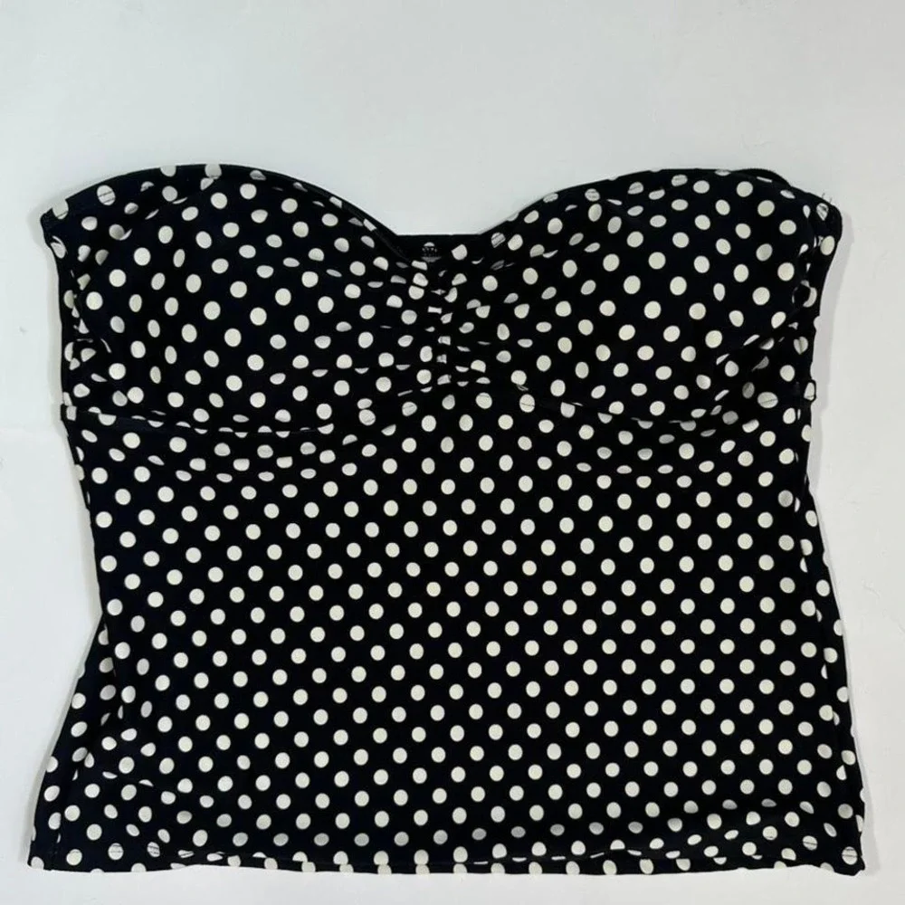 Norma Kamali Swimwear Retro Polka‎ Dots Corset Top Size L